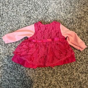Charming Pink Lace Doll Dress